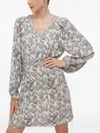 Patrizia Pepe V-neck Patterned Mini Dress In Multi