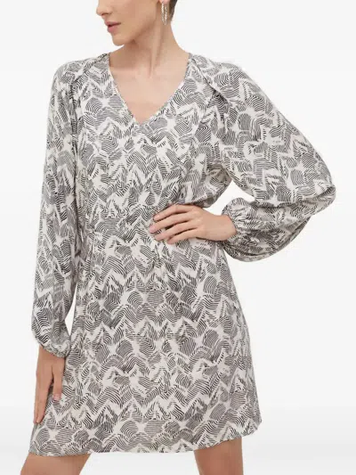 Patrizia Pepe V-neck Patterned Mini Dress In Multi