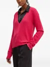 Patrizia Pepe V-neck Sweater In Pink
