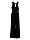 Patrizia Pepe Velvet Jumpsuit In Black