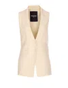 Patrizia Pepe Ivory Vest With Frontal Buttons Closure