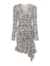 Patrizia Pepe Printed Mini Dress In Orange