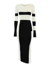 Patrizia Pepe Colour-block Midi Dress In Black
