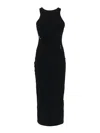 Patrizia Pepe Piercing-detail Midi Dress In Black