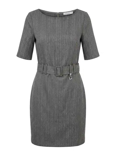 Patrizia Pepe Vestido Midi - Gris In Gray