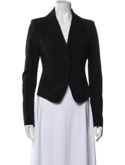 Pre-owned Patrizia Pepe Virgin Wool Blazer In Black