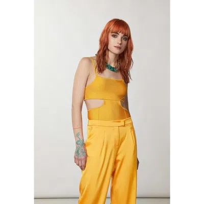 Patrizia Pepe Viscose Tank Women's Tops In Yellow