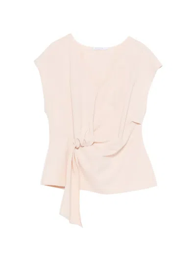 Patrizia Pepe V-neck Draped Blouse In Multi