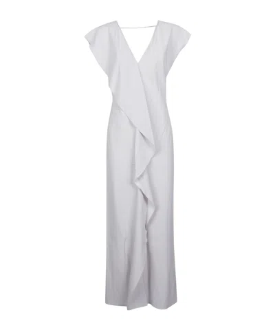 Patrizia Pepe V-neck Draped Dress In Green
