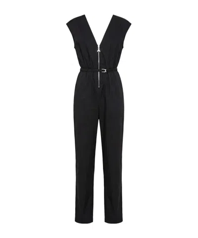 Patrizia Pepe Belted V-neck Jumpsuit In Black