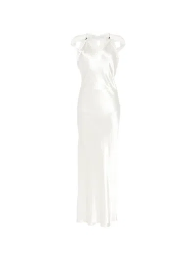 Patrizia Pepe V-neck Maxi Dress In White