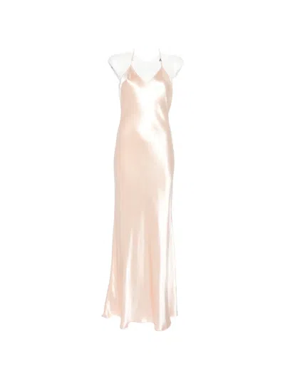 Patrizia Pepe V-neck Maxi Dress In Pink