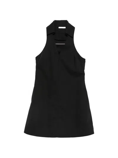 Patrizia Pepe V-neck Mini Dress In Black