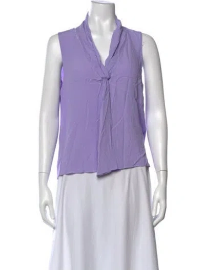 Pre-owned Patrizia Pepe V-neck Sleeveless Top W/ Tags In Purple
