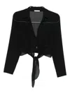 Patrizia Pepe Waist-knot Top In Black