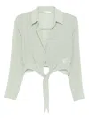 Patrizia Pepe Waist-knot Top In Green