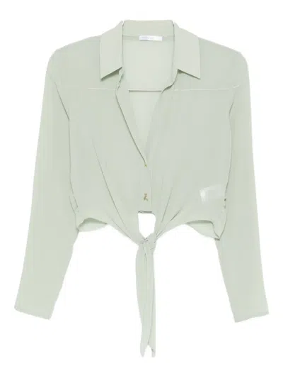 Patrizia Pepe Waist-knot Top In Green
