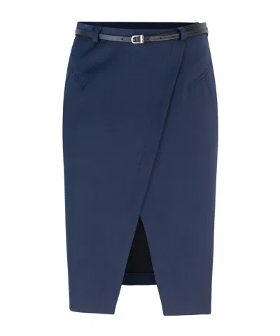Patrizia Pepe Waist-nipping Mini Skirt In Blue