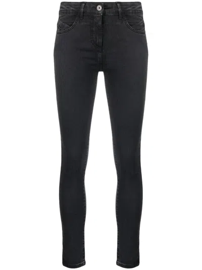 Patrizia Pepe Washed Low-rise Jeggins In Black