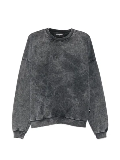 Patrizia Pepe Washed-effect Appliqué Sweater In Gray