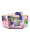 Patrizia Pepe Watercolour-print Buckled Belt In Pink