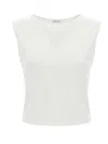 Patrizia Pepe White Cotton Elastan Top In White