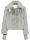 Patrizia Pepe Wide-collar Jacket In Grey