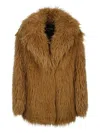 Patrizia Pepe Wide-lapel Coat In Brown