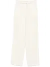 Patrizia Pepe Wide-leg High-waist Pants With Drawstring Closure In Neutral