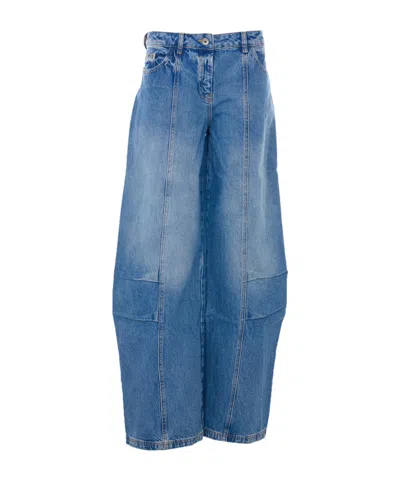 Patrizia Pepe Seam-detail Wide-leg Jeans In Blue