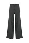 Patrizia Pepe Wide-leg-jeans Mit Kristallen In Gray Denim