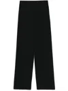 Patrizia Pepe Wide-leg High-waist Trousers With Pleated Front In Black
