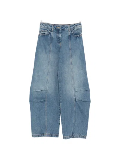 Patrizia Pepe Wide Shaped Jeans In Blue