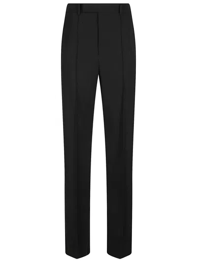 Patrizia Pepe Wide-leg Tailored Pants With High Waist And Seam Detailing In Black