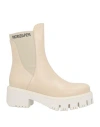 Patrizia Pepe Woman Ankle Boots Beige Size 10 Soft Leather In Beige