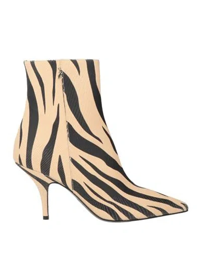 Patrizia Pepe Woman Ankle Boots Beige Size 6 Leather In Neutral