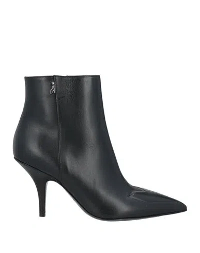 Patrizia Pepe Woman Ankle Boots Black Size 8 Leather
