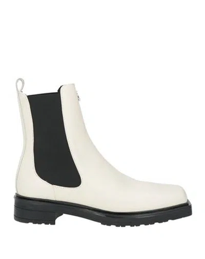 Patrizia Pepe Woman Ankle Boots Off White Size 10 Leather In Multi