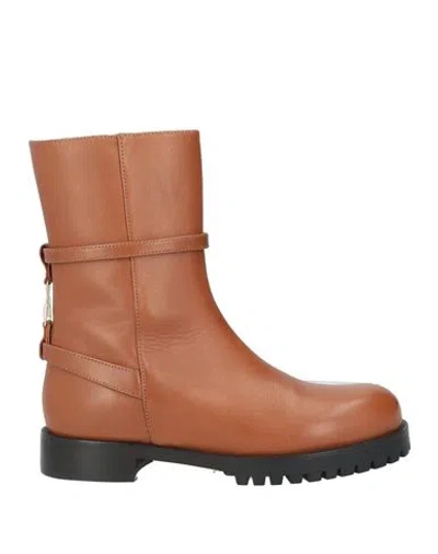 Patrizia Pepe Woman Ankle Boots Tan Size 6 Leather In Brown