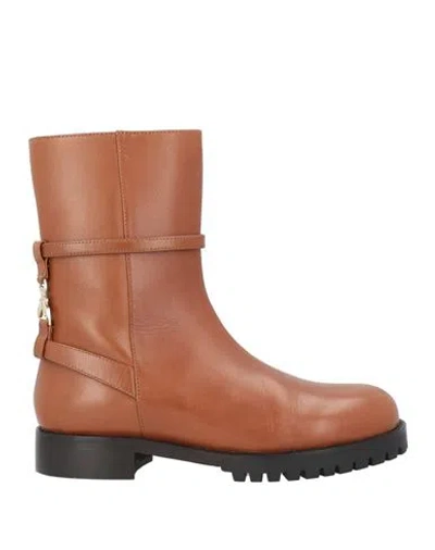 Patrizia Pepe Woman Ankle Boots Tan Size 7.5 Leather In Brown