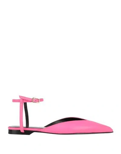 Patrizia Pepe Woman Ballet Flats Fuchsia Size 8 Leather