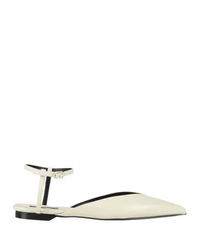Patrizia Pepe Woman Ballet Flats Off White Size 8 Leather