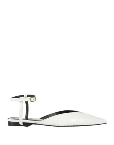 Patrizia Pepe Woman Ballet Flats White Size 8 Leather