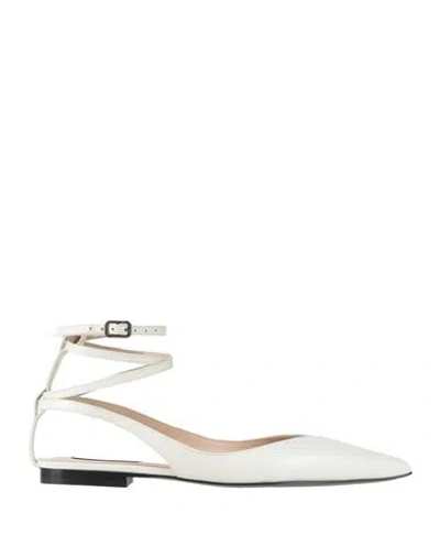 Patrizia Pepe Woman Ballet Flats White Size 9 Soft Leather