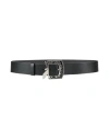 Patrizia Pepe Woman Belt Black Size M Leather In Black