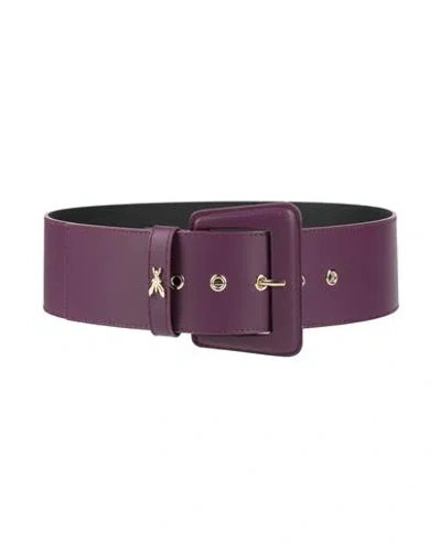 Patrizia Pepe Woman Belt Dark Purple Size L Leather