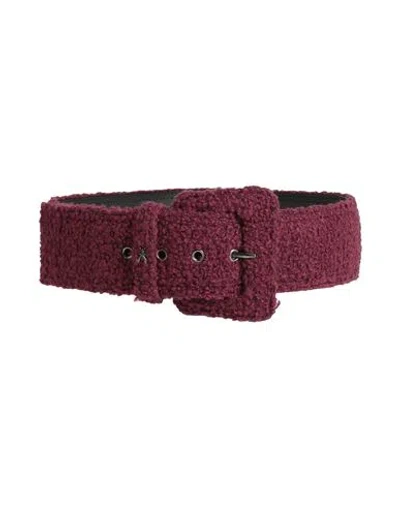 Patrizia Pepe Woman Belt Garnet Size S Textile Fibers In Gray