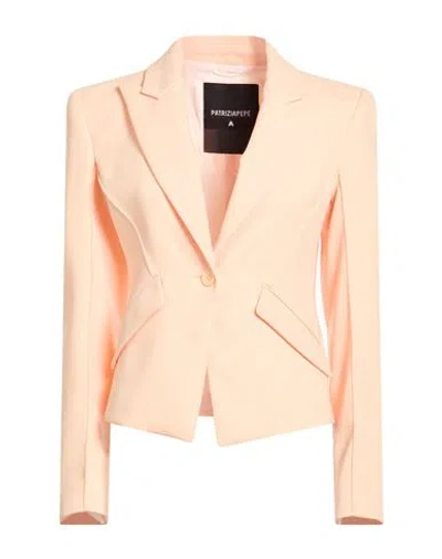 Patrizia Pepe Woman Blazer Apricot Size 6 Polyester, Elastane In Orange