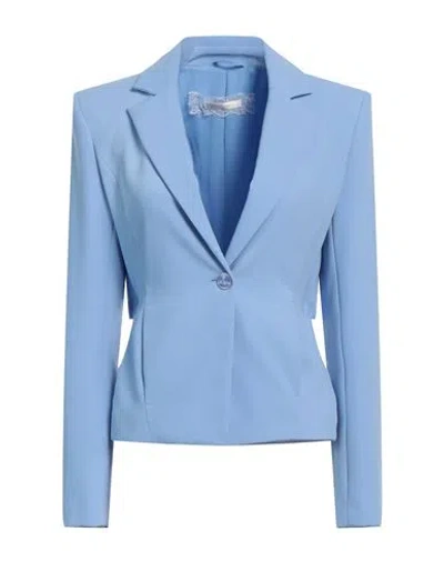 Patrizia Pepe Woman Blazer Azure Size 8 Polyester, Elastane In Blue