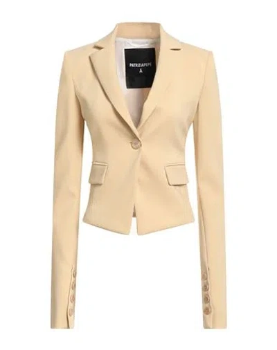 Patrizia Pepe Woman Blazer Beige Size 10 Polyester, Elastane In Yellow